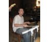 Jess trying the drums for a change-Rock band 2008